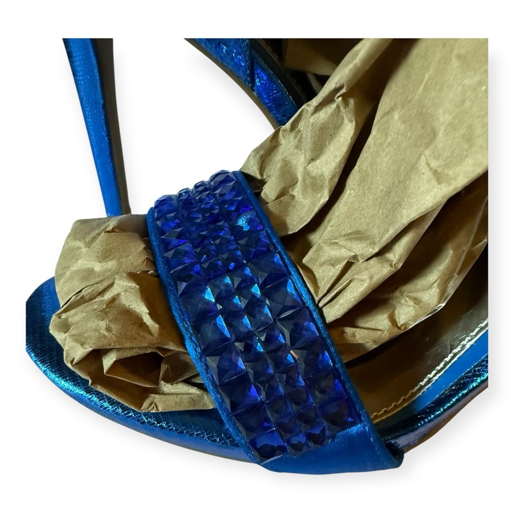 Gianni Bini Metallic Blue Strappy Heels Sz 9 NWOT - Picture 2 of 9